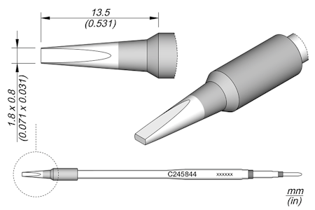 Chisel Cartridge 1.8 x 0.8 L