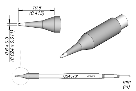Chisel Cartridge 0.6 x 0.3