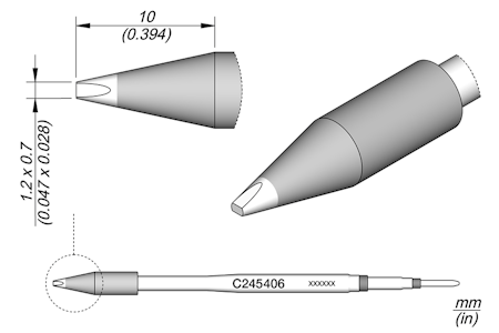 Chisel Cartridge 1.2 x 0.7 HT