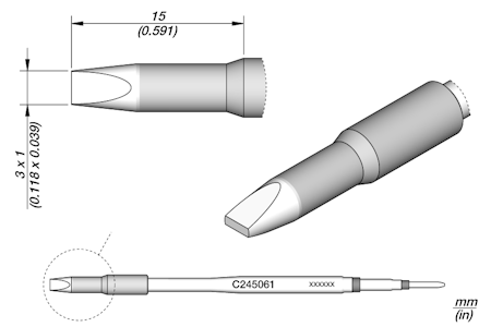 Chisel Cartridge 3 x 1