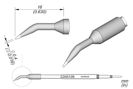 Conical Bent Cartridge Ø 0.4