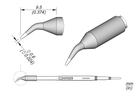 Conical Bent Cartridge Ø 0.6