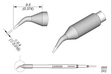 Bent Conical Cartridge Ø0.4mm S2