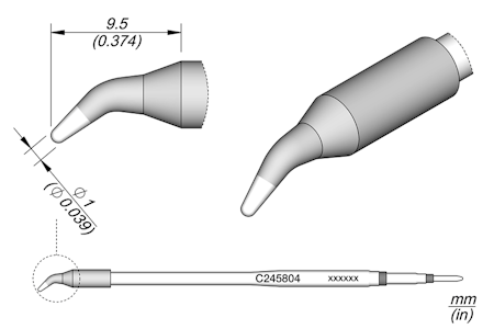 Conical Bent Cartridge Ø 1 L