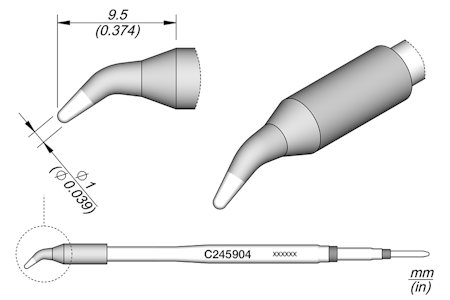 Conical Bent Cartridge Ø 1