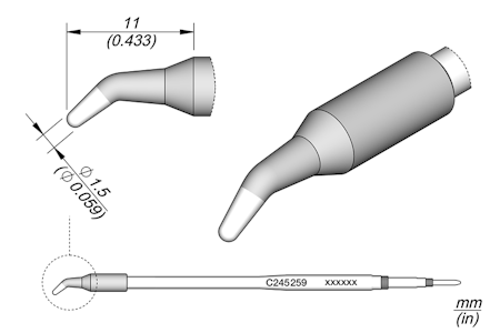 Conical Bent Cartridge Ø 1.5
