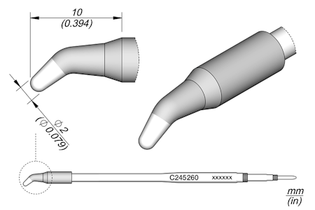 Conical Bent Cartridge Ø 2 HT