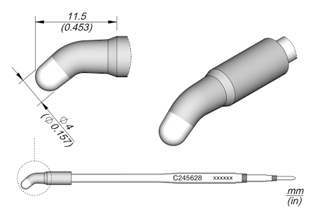 Conical Bent Cartridge Ø 4 HT