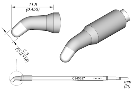 Conical Bent Cartridge Ø 3