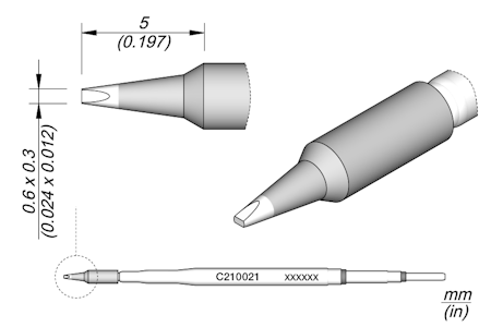 Chisel Cartridge 0.6 x 0.3