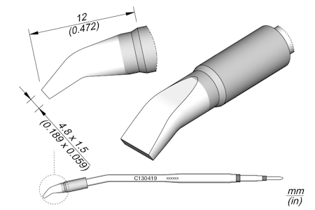 Chisel Bent Cartridge 4.8 x 1.5
