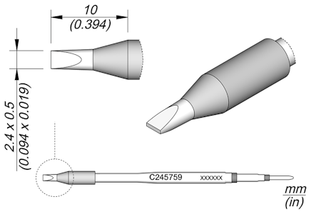 Chisel Cartridge 2.4 x 0.5 HT