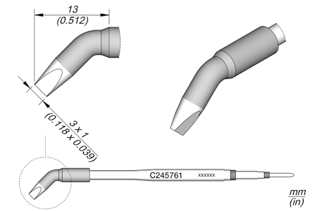 Chisel Bent Cartridge 3 x 1
