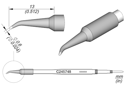 Bevel Bent Cartridge Ø 0.6