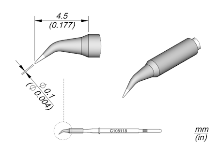 Conical Bent Cartridge Ø 0.1
