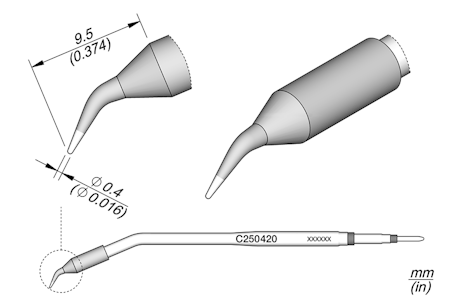 Conical Bent Cartridge Ø 0.4