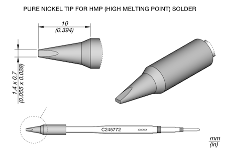 Nickel Chisel Cartridge 1.4 x 0.7