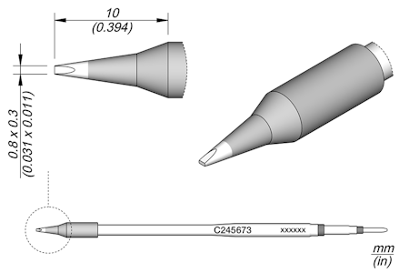 Chisel Cartridge 0.8 x 0.3 L
