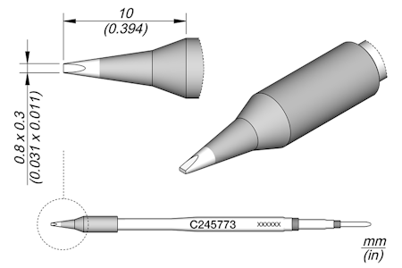 Chisel Cartridge 0.8 x 0.3