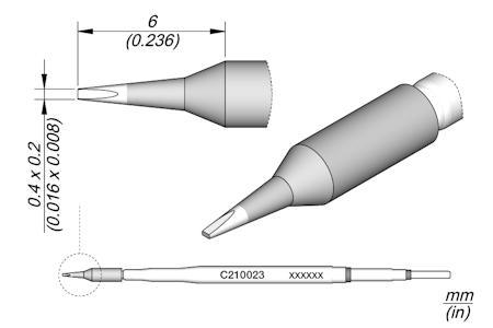 Chisel Cartridge 0.4 x 0.2