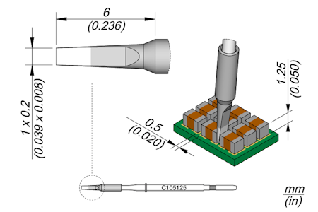 Chisel Cartridge 1 x 0.2