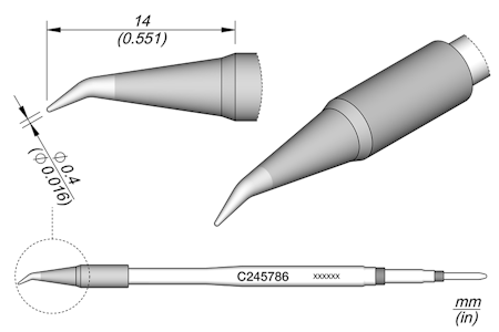 Conical Bent Cartridge Ø 0.4