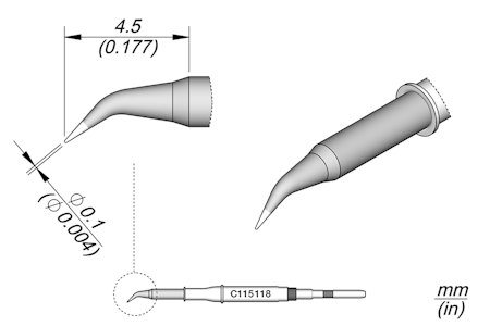 Conical Bent Cartridge Ø 0.1