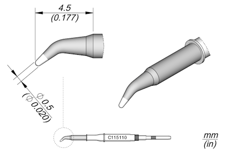Conical Bent Cartridge Ø 0.5