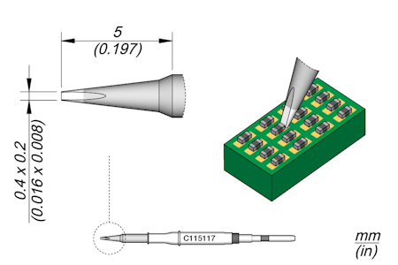 Chisel Cartridge 0.4 x 0.2