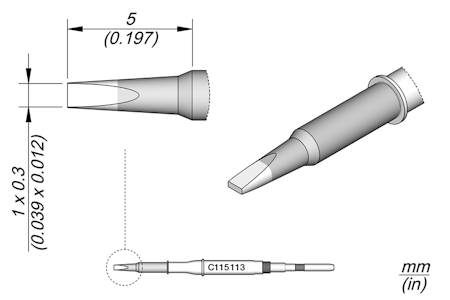 Chisel Cartridge 1 x 0.3
