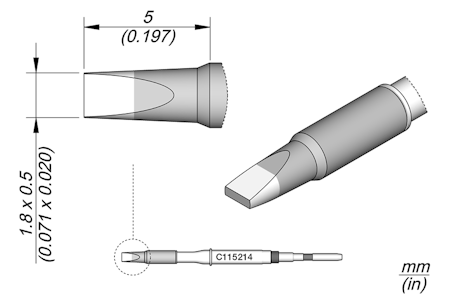 Chisel Cartridge 1.8 x 0.5 HT