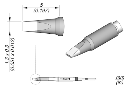 Chisel Cartridge 1.3 x 0.3 HT
