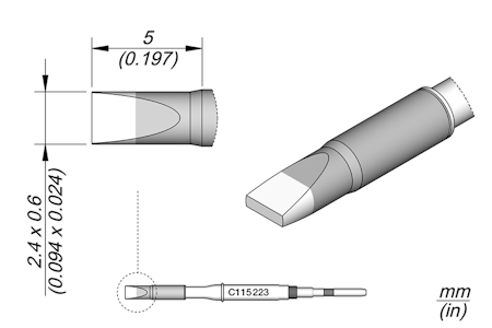 Chisel Cartridge 2.4 x 0.6 HT