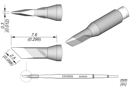 Knife Cartridge 2.5 x 0.3