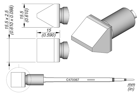 Chisel Cartridge 15.5 x 2.5 Squ.