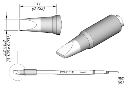 Chisel Cartridge 3.2 x 0.8