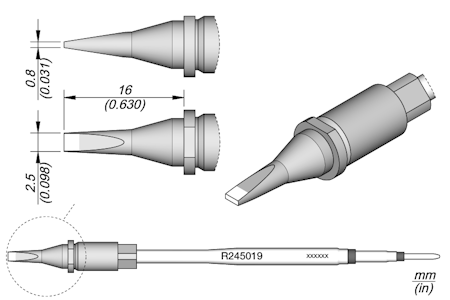 Chisel Cartridge 2.5 x 0.8