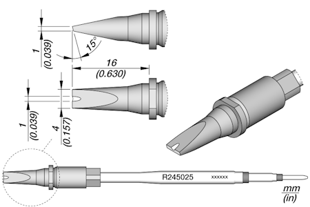 Grooved Chisel Cartridge 4 x 1