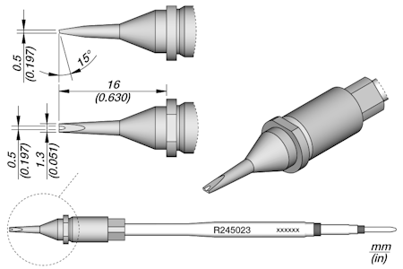 Grooved Chisel Cartridge 1.3 x 0.5