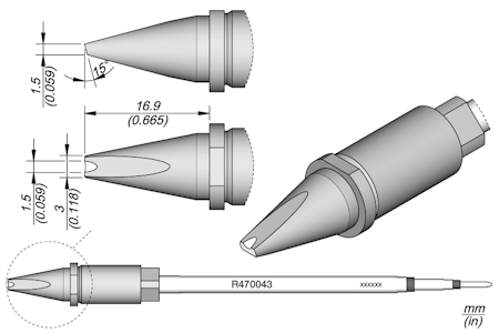 Grooved Chisel Cartridge 3 x 1.5