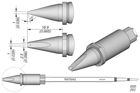 Grooved Chisel Cartridge 2.5 x 1