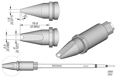 Grooved Chisel Cartridge 4 x 1.8