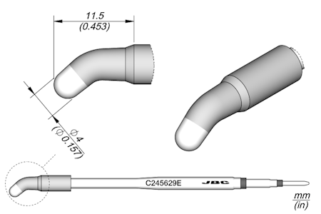 Conical Bent Cartridge Ø 4