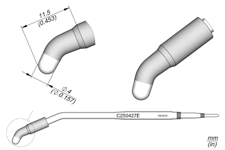 Conical Bent Cartridge Ø 4