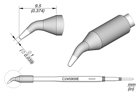 Conical Bent Cartridge Ø 1