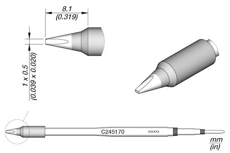Chisel Cartridge 1 x 0.5