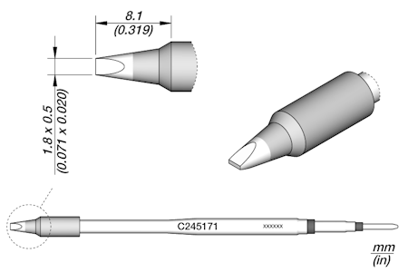 Cartridge Chisel 1.8 x 0.5