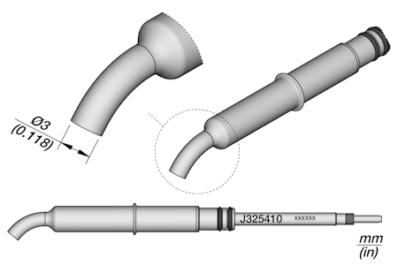 Bent Cartridge Ø 3 mm 45º