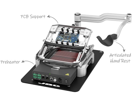 Multiaxis Rework Bench for PCBs up to 13 x 13 cm / 5 x 5 in