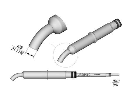 Bent Cartridge Ø 3 mm 45º